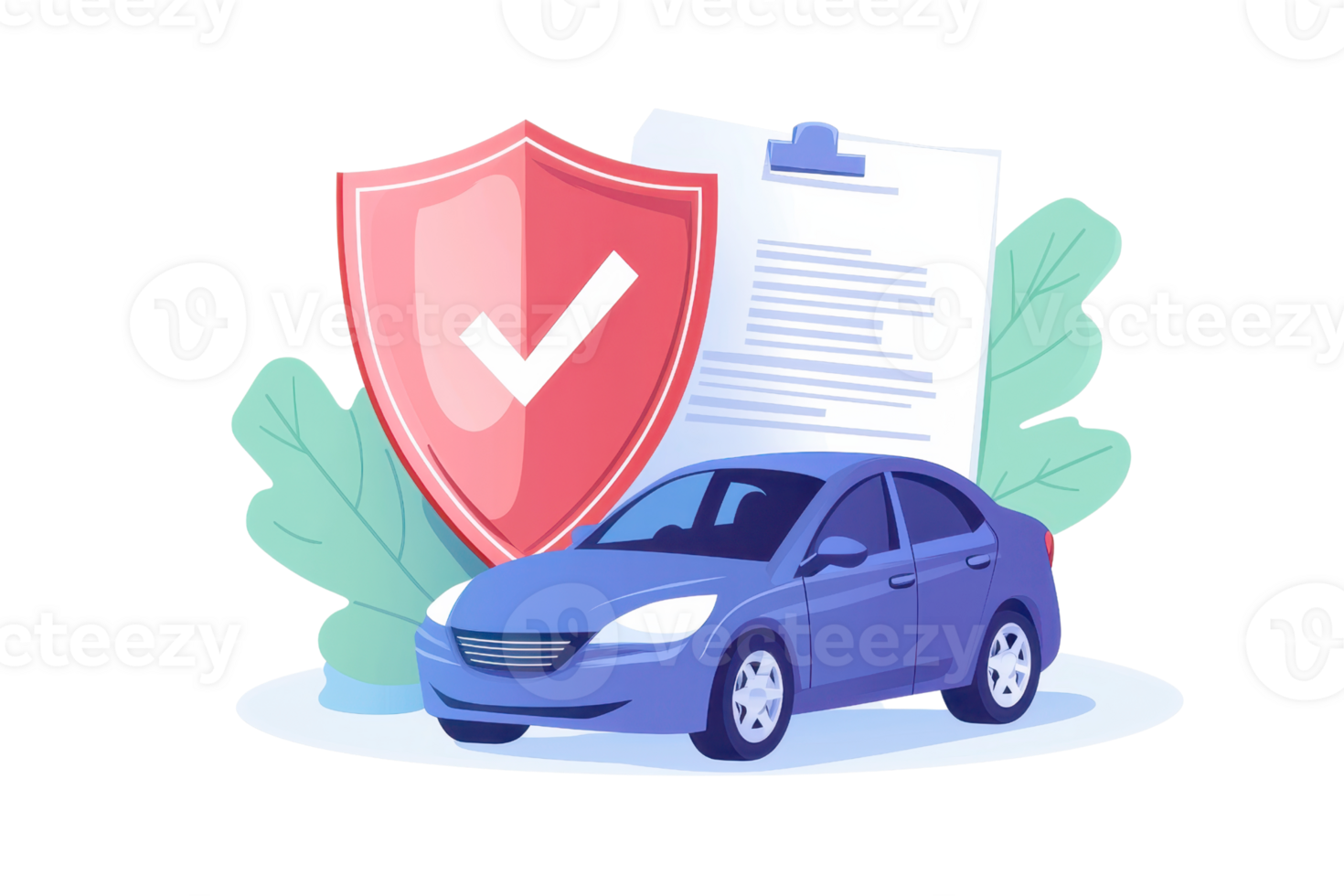 A secure checkmark icon over a car dashboard indicating verified insurance rates